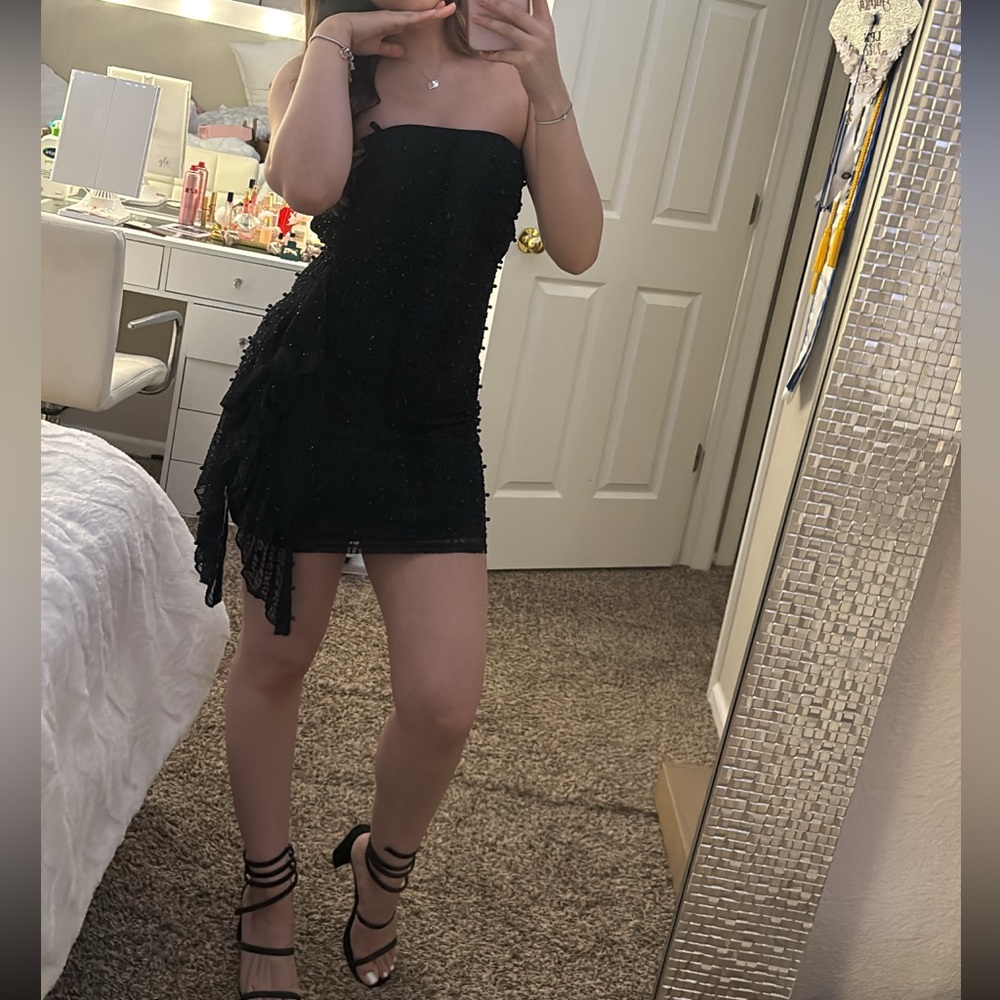 Black mini dress
